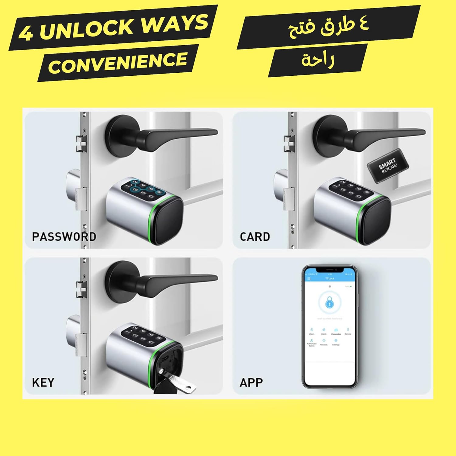 Altix CL1X TUYA Smart Door Lock Keyless | Fingerprint & Passcode | Bluetooth | Keycard & Key | DIY Install | Suitable for Home, Office | Highly Secure | Adjustable Length 60-90mm | Pearl Chrome NEW