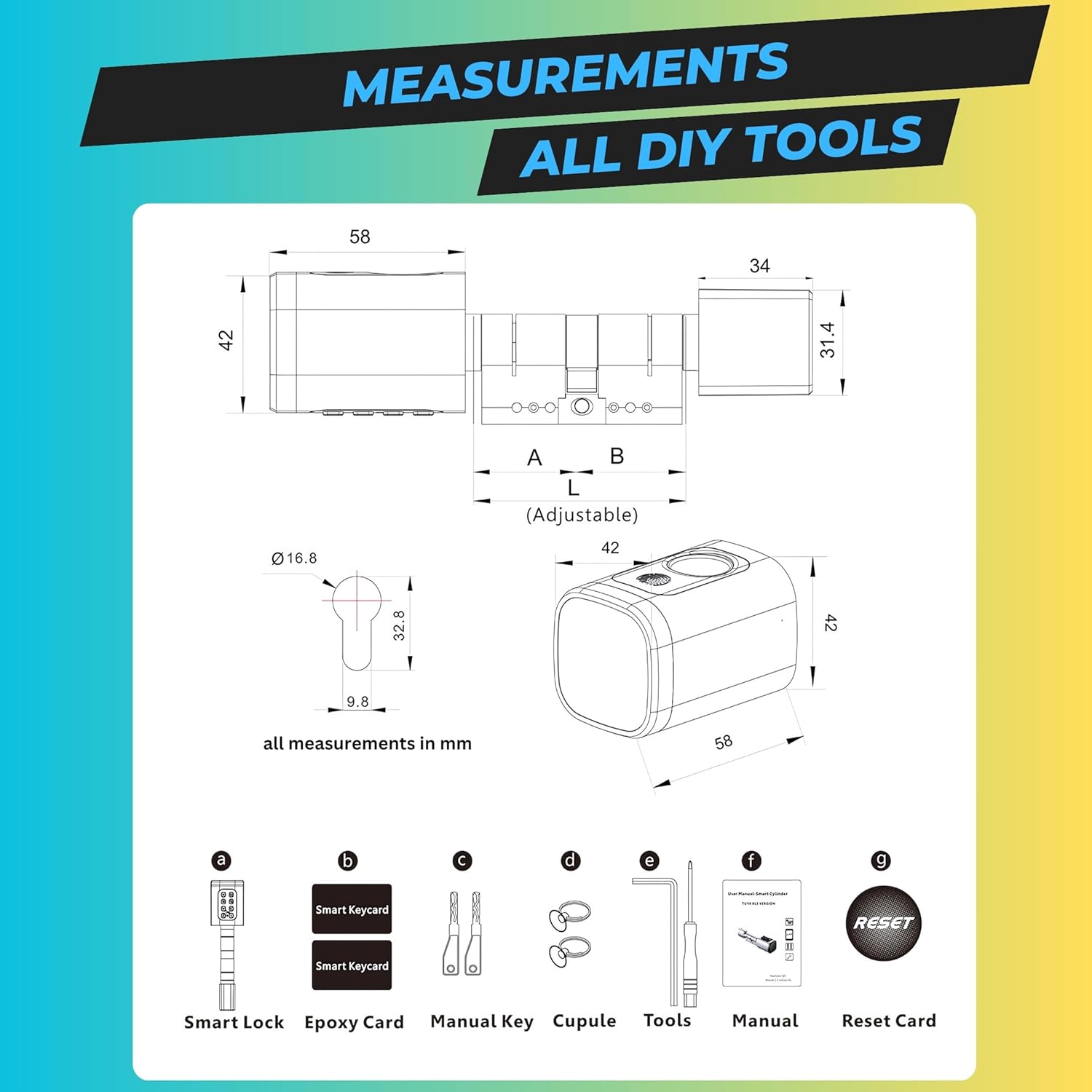 Altix CL1X TUYA Smart Door Lock Keyless | Fingerprint & Passcode | Bluetooth | Keycard & Key | DIY Install | Suitable for Home, Office | Highly Secure | Adjustable Length 60-90mm | Pearl Chrome NEW