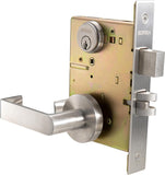 Commercial Heavy Duty Mortise Lockset Door Lever Lock Non-Handed Grade 1 Door Handle - Rose Only Keyed Lever Lockset, ADA, US32D Satin Chrome Finish for Classroom Door