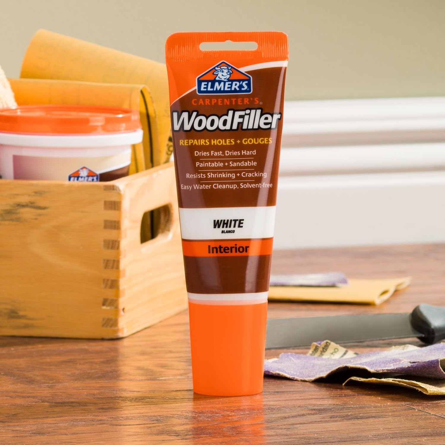 حشو خشب النجار E855 من Elmer's، أنبوب 3.25 أونصة، أبيض 