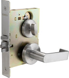 Commercial Heavy Duty Mortise Lockset Door Lever Lock Non-Handed Grade 1 Door Handle - Rose Only Keyed Lever Lockset, ADA, US32D Satin Chrome Finish for Classroom Door