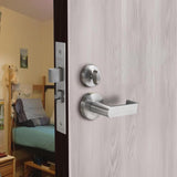 Commercial Heavy Duty Mortise Lockset Door Lever Lock Non-Handed Grade 1 Door Handle - Rose Only Keyed Lever Lockset, ADA, US32D Satin Chrome Finish for Classroom Door