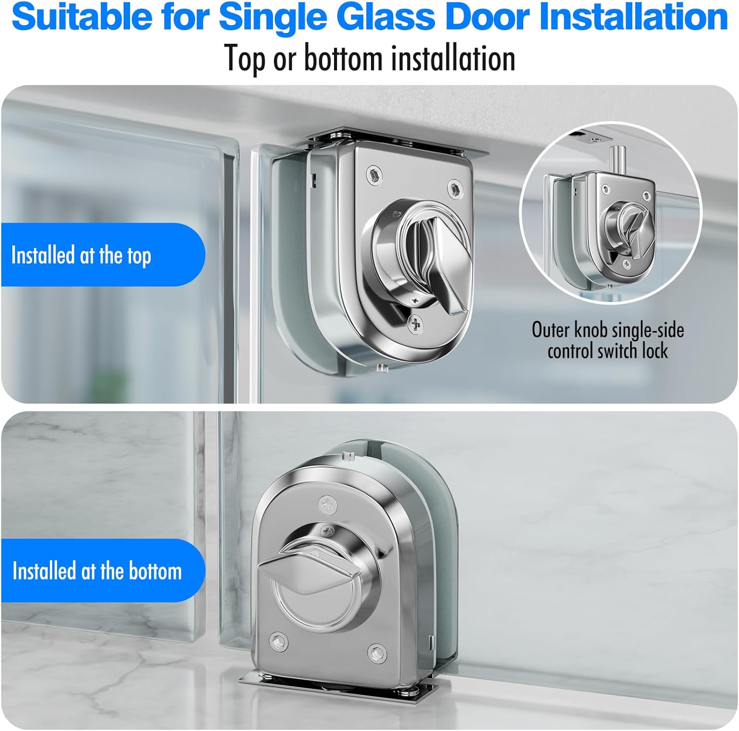 Glass Door Lock SS304 Floor Latch Lock Bolt Ground Lock