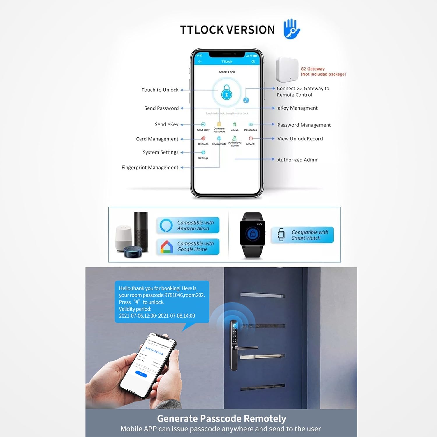 Altix A5FF Premium Smart Door Lock – Double-Sided Fingerprint, Keyless Entry, Slim Stainless Steel Design, IP65 Waterproof, TTLock App, Bluetooth, Keypad & IC Card Unlock
