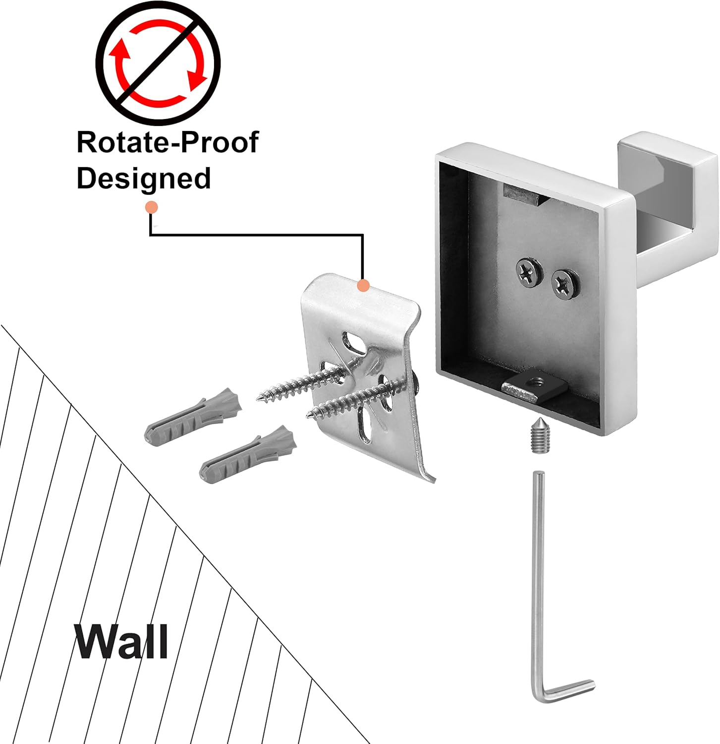 Towel Coat Hooks SUS304 Stainless Steel Bathroom Bathroom Hardware Clothes Garage Hotel Cabinet Closet Sponges Robe Hook Wall Mounted Kitchen Heavy Duty Bath Door Hanger