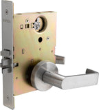 Commercial Heavy Duty Mortise Lockset Door Lever Lock Non-Handed Grade 1 Door Handle - Rose Only Keyed Lever Lockset, ADA, US32D Satin Chrome Finish for Classroom Door