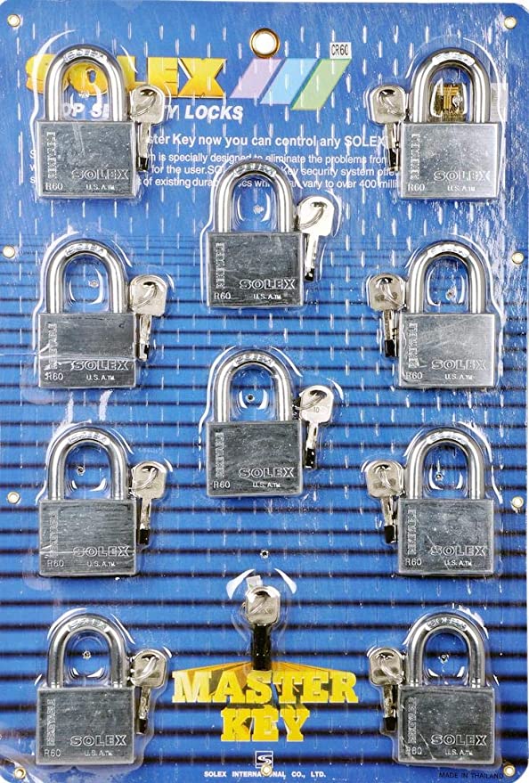 Solex Padlock 60mm chrome(10pcs set)