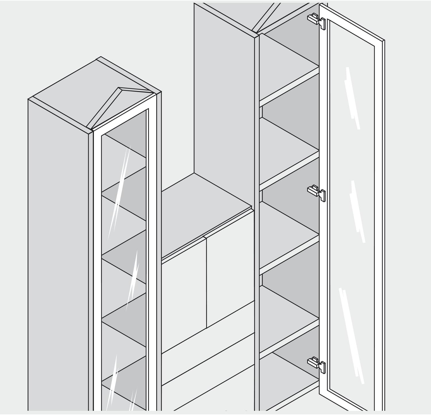 Blum clip top Blumotion furniture hinge integrated 107 degree set square., 105031163