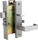 Commercial Heavy Duty Mortise Lockset Door Lever Lock Non-Handed Grade 1 Door Handle - Rose Only Keyed Lever Lockset, ADA, US32D Satin Chrome Finish for Classroom Door