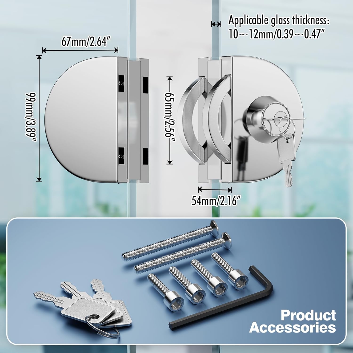 Glass Door Lock SS304 Floor Latch Lock Bolt Ground Lock