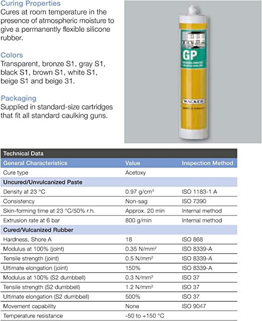Wacker Germany Silicone Sealant General Purpose Gp (White, 280Ml)