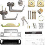 Commercial Heavy Duty Mortise Lockset Door Lever Lock Non-Handed Grade 1 Door Handle - Rose Only Keyed Lever Lockset, ADA, US32D Satin Chrome Finish for Classroom Door