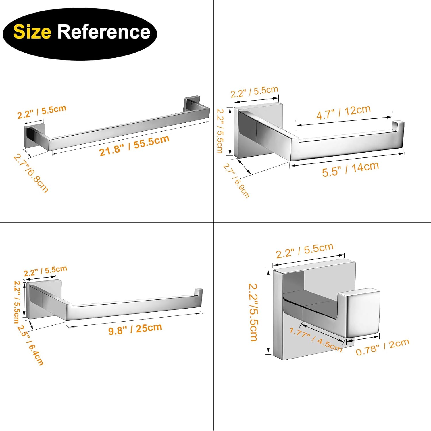 Towel Coat Hooks SUS304 Stainless Steel Bathroom Bathroom Hardware Clothes Garage Hotel Cabinet Closet Sponges Robe Hook Wall Mounted Kitchen Heavy Duty Bath Door Hanger