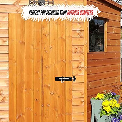 Brenton Padbolt Sliding 6?(152mm) Heavy Duty  Gate Latch Bolts for Wooden Gates (Black)