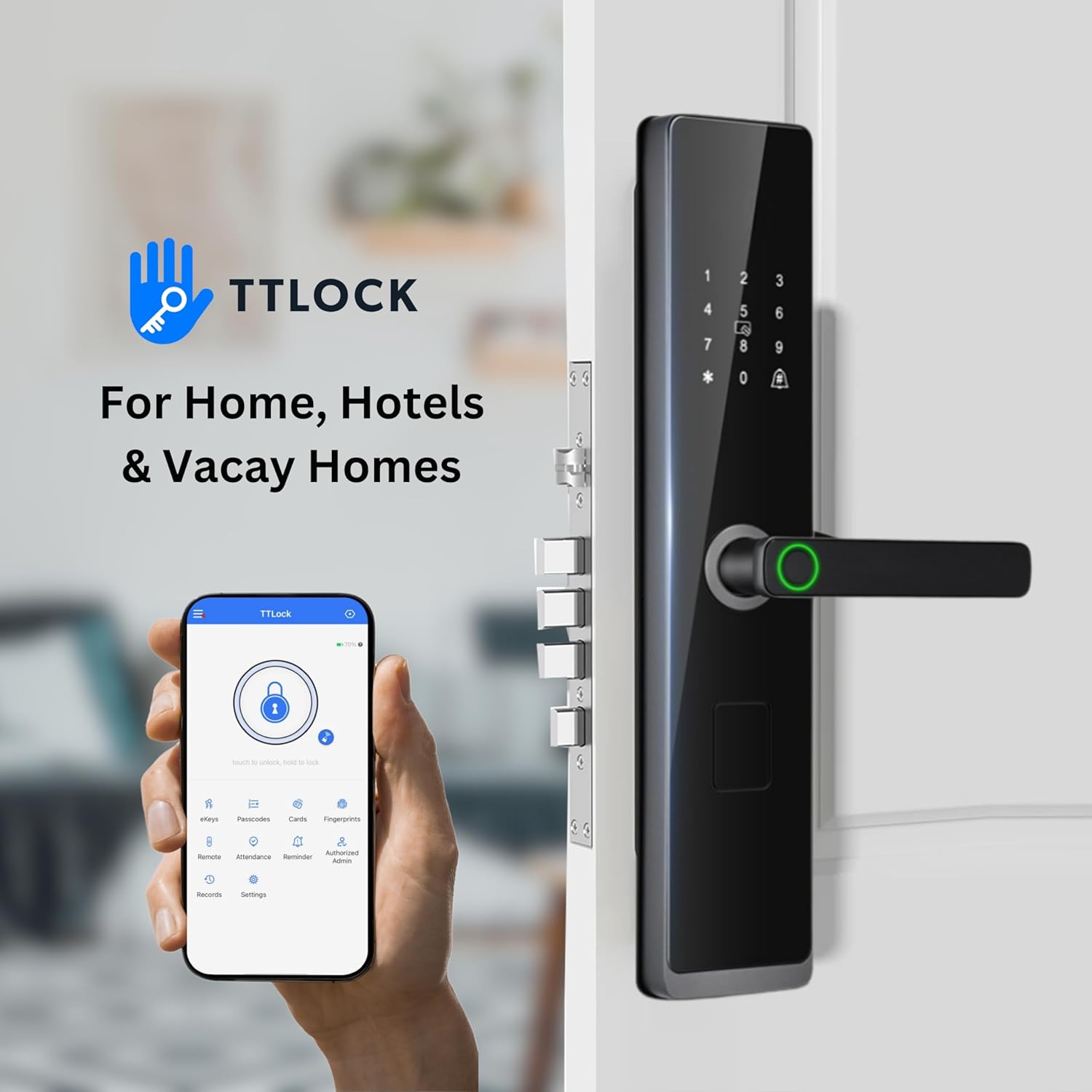 Altix R9 Pro Wi-Fi Smart Door Lock – Keyless Entry with TTLock App, Fingerprint, PIN Code, IC Card & Mechanical Key – Remote Access & Monitoring – Biometric Door Lock Dubai – Smart Lock UAE