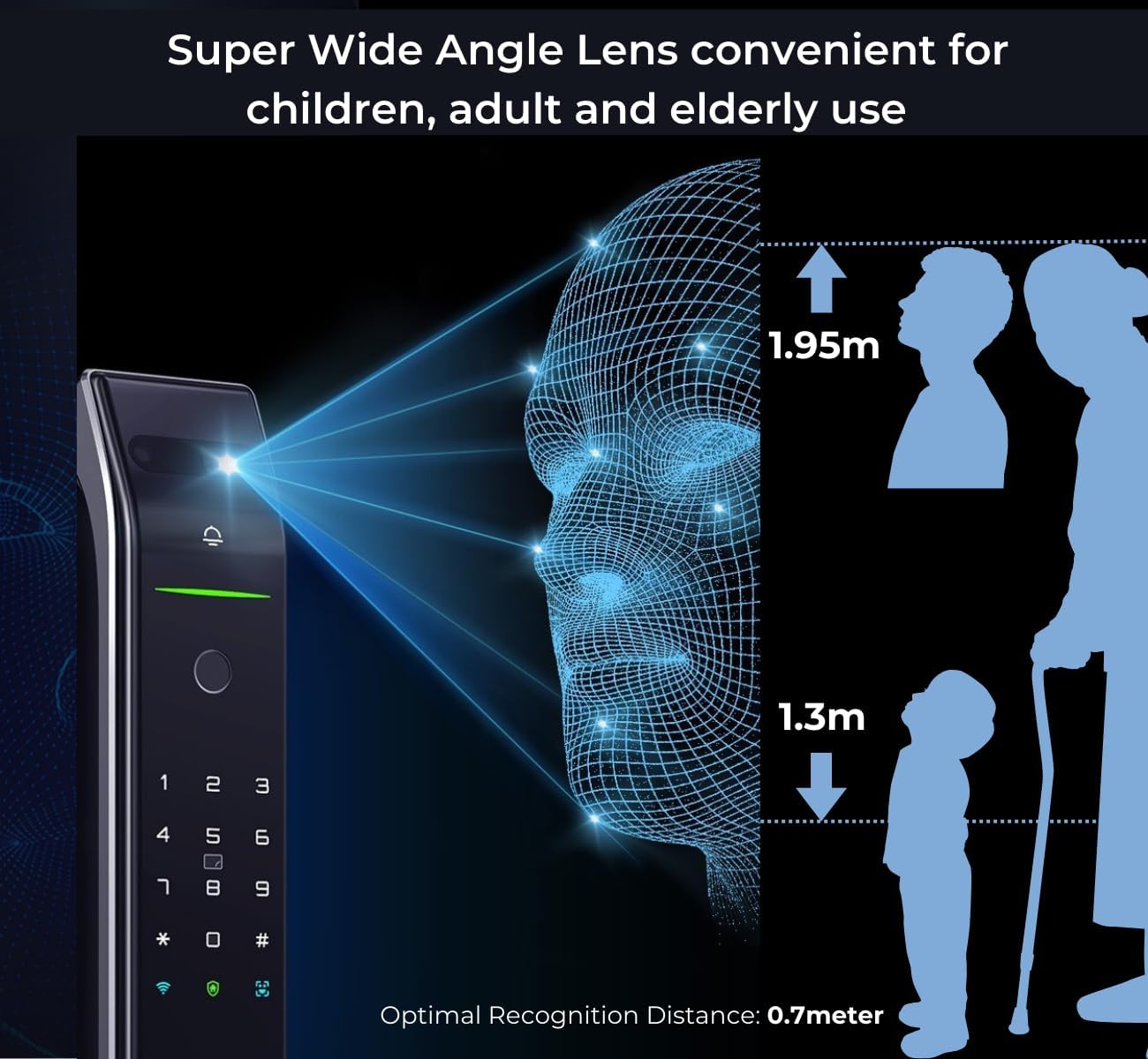 Altix A7X Smart Lock - 3D Facial Recognition | Fingerprint Biometric | Passcode | Bluetooth | Mechanical Key | 6068 Motorized Mortise | Zinc Alloy for Villas | Premium Security [A7X - Antique Copper]