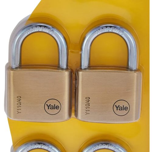 Y110/40/123/4 طقم قفل نحاسي مكون من 4 قطع ذهبي/فضي 40 ملم 