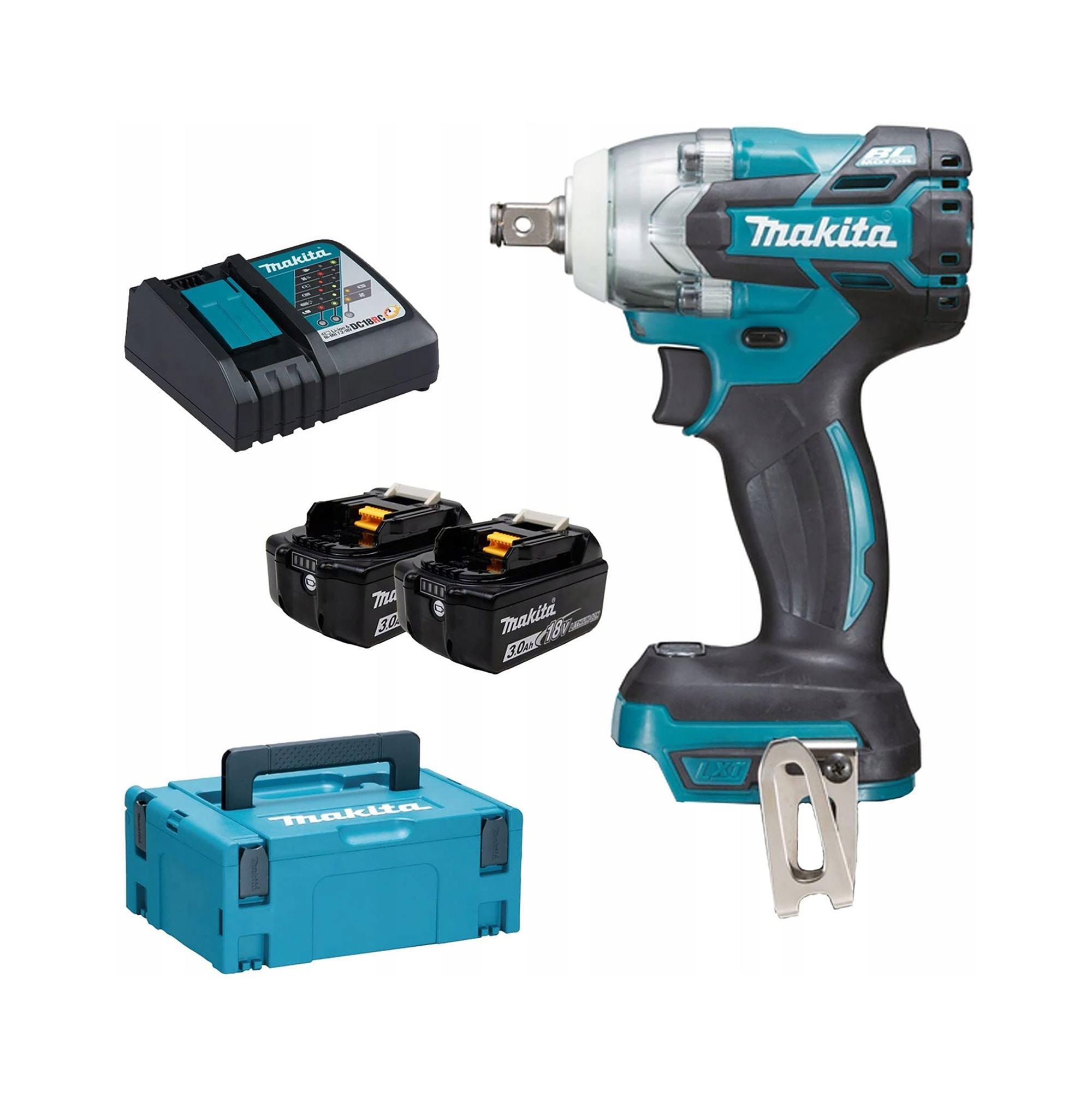 Makita Cordless Impact Wrench 1/2" 18V 3.0Ah With 2 Battery + 1Charger DTW285RFJ