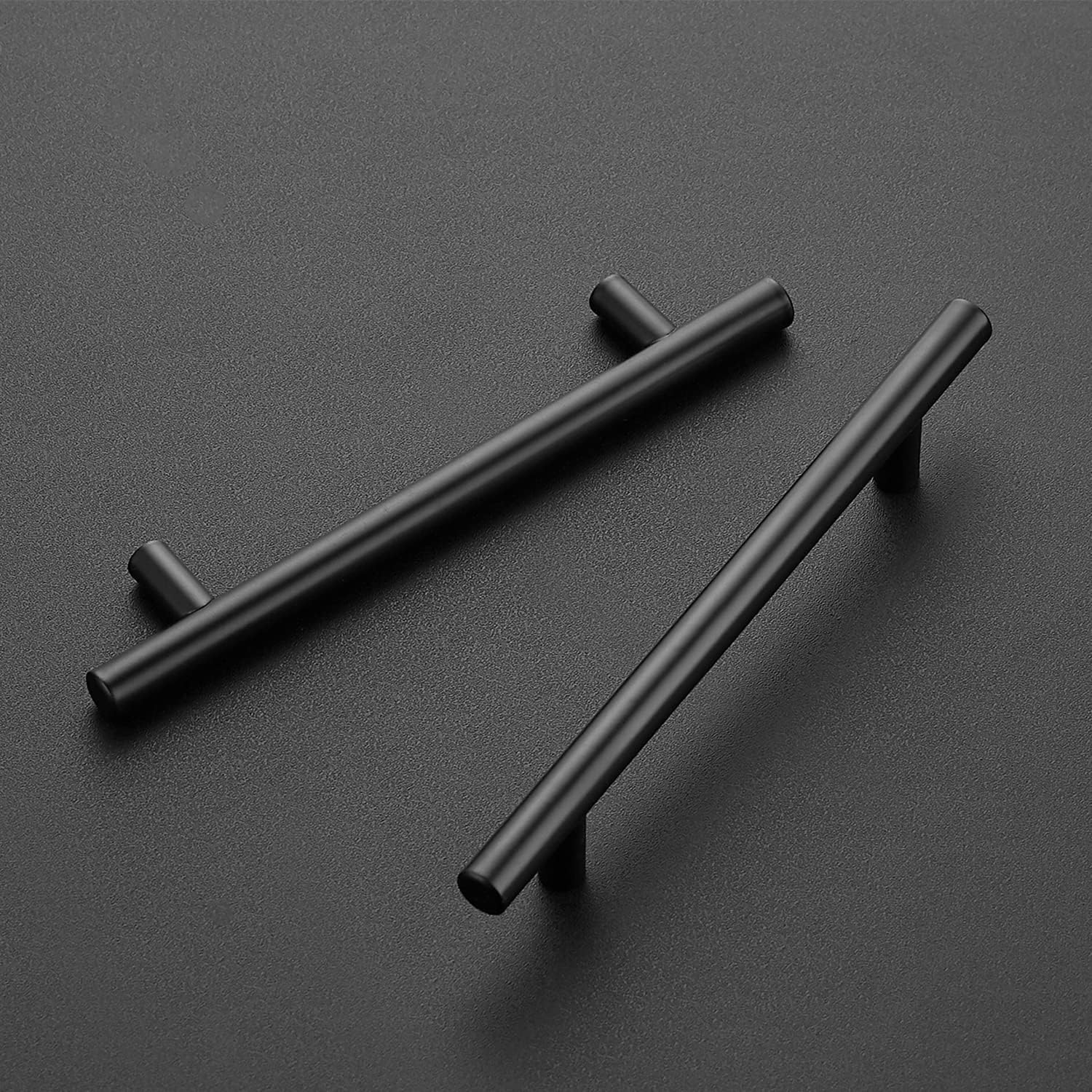 Cabinet Handles 7-3/8 inch Matte Black 5 inch Hole Center