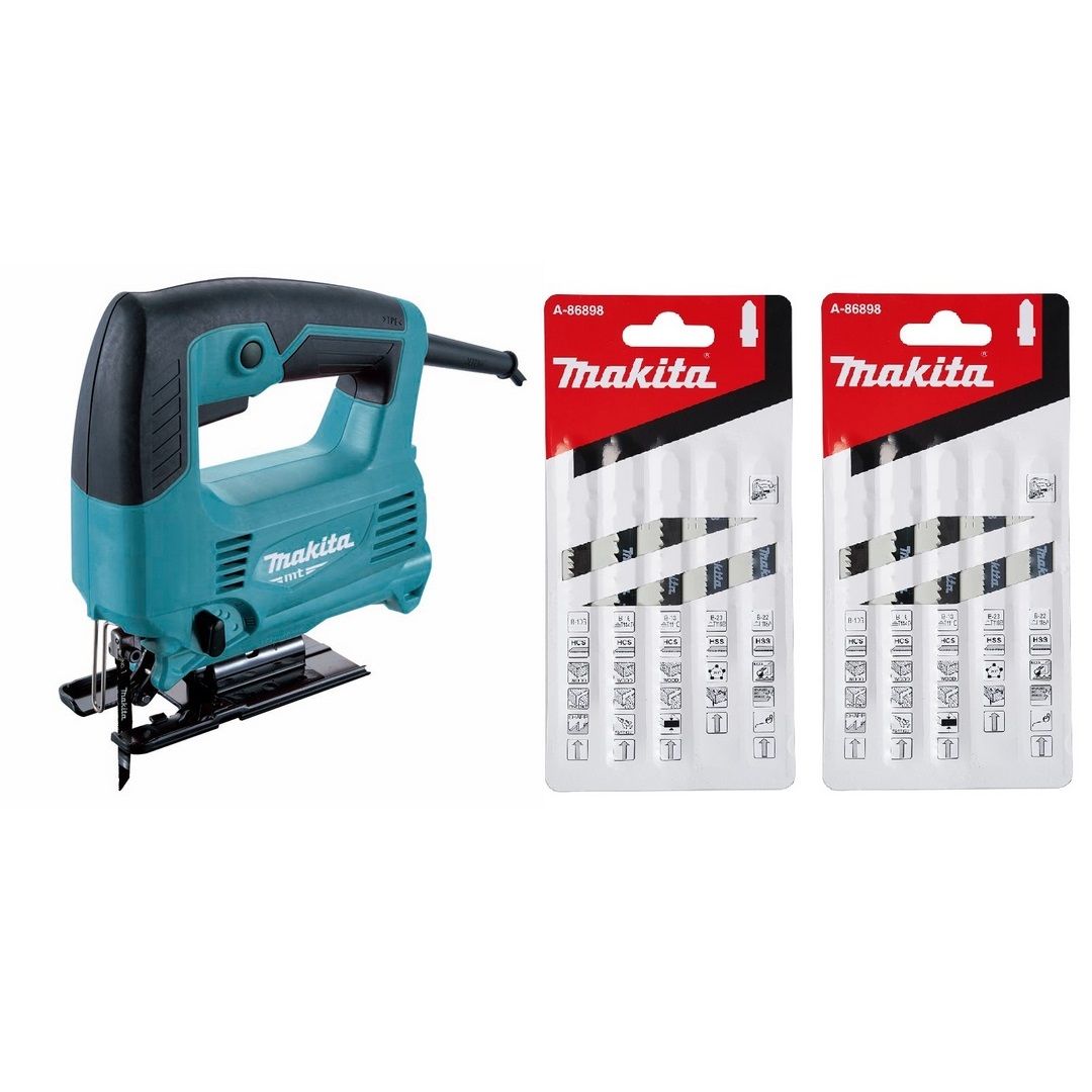 Makita MT Blue Jigsaw V. Speed 450W + Blades M4301B-COMBO