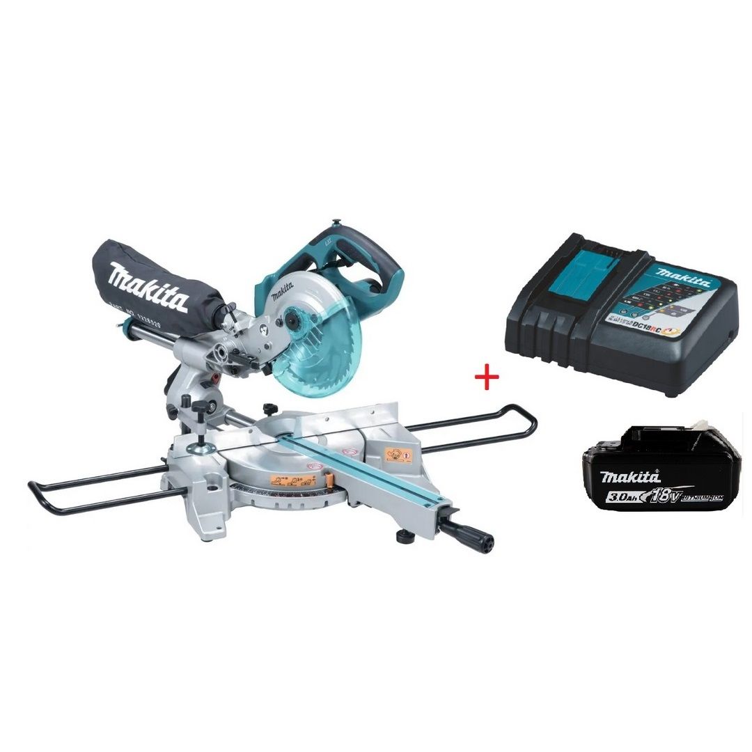 Makita 18V Li-ion C/Less Slide compound Saw with Battery and Charger
