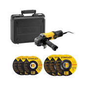 Stanley Fatmax Wired Angle Grinder 850 W 115 Mm + STA8061 ( 4 1/2" X 1) - 3Pcs and STA0410( 4 1/2" X 3) - 3Pcs