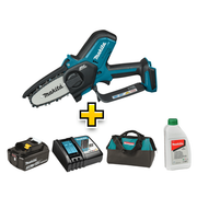 Makita 18V Li-ion C/less Pruning Saw 100MM + Chain Oil