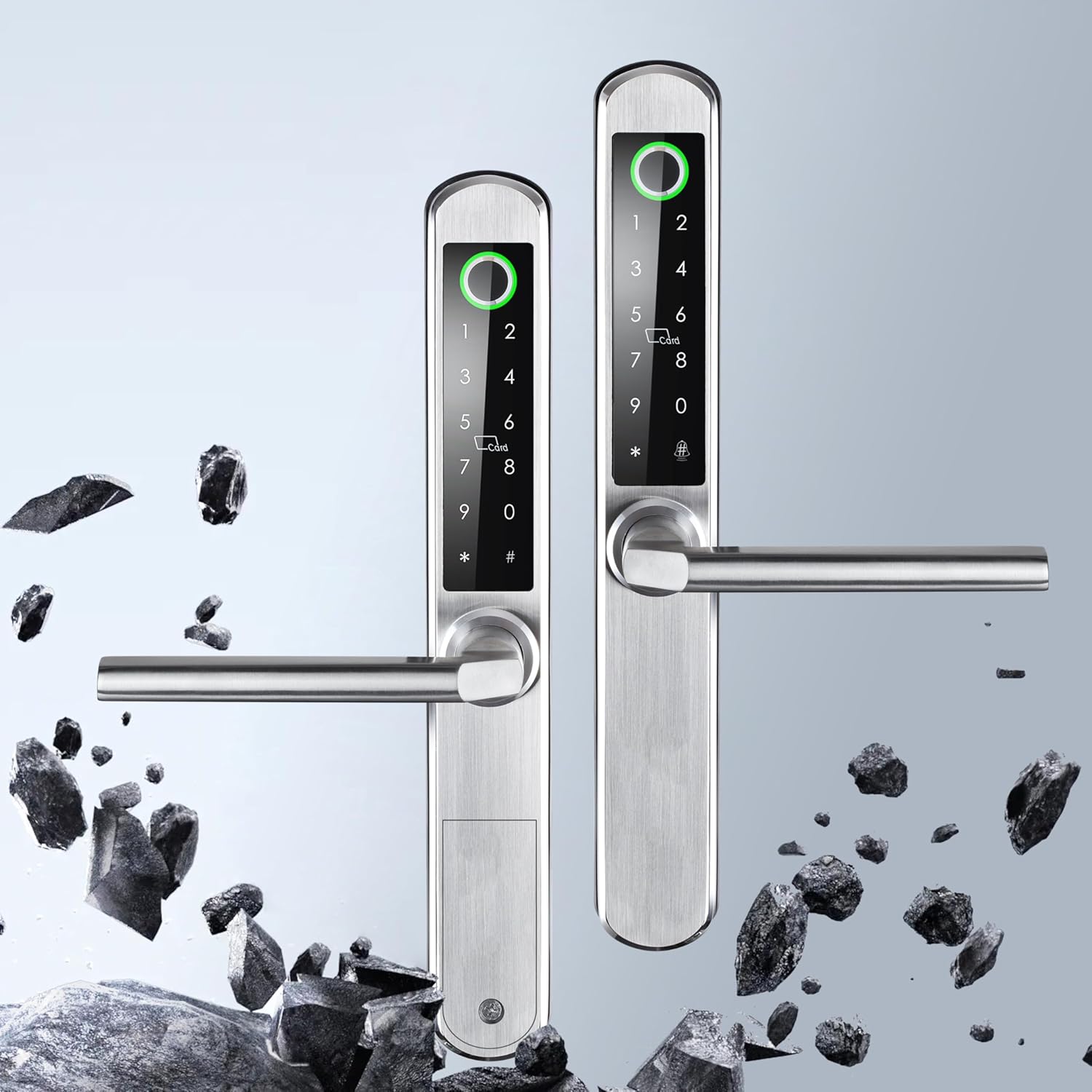 Altix A5FF Premium Smart Door Lock – Double-Sided Fingerprint, Keyless Entry, Slim Stainless Steel Design, IP65 Waterproof, TTLock App, Bluetooth, Keypad & IC Card Unlock