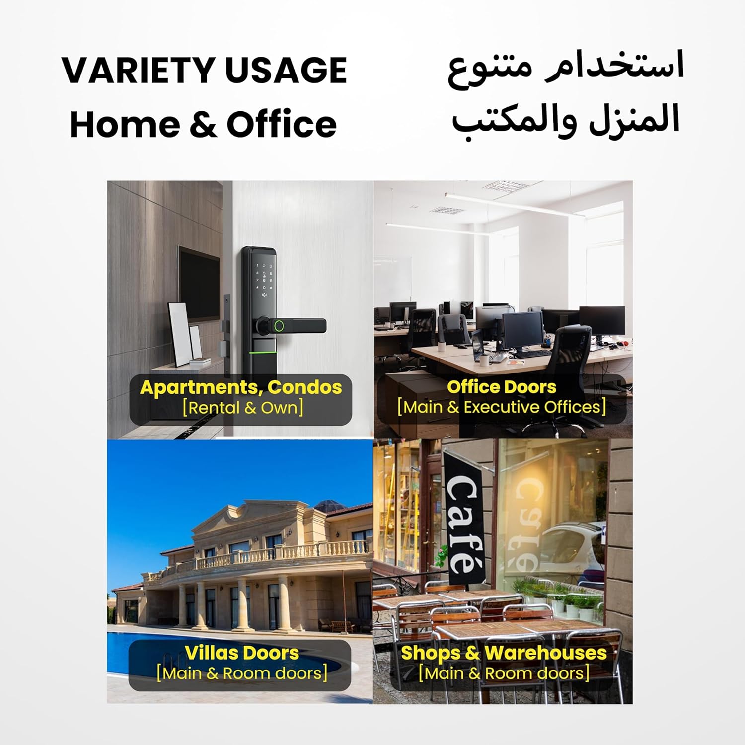 Altix R5 Wi-Fi Smart Door Lock with Tuya App – 5-in-1 Keyless Entry Fingerprint, Passcode, RFID, App & Mechanical Key Access Modern Slim Design for Home, Office & Apartments (SILVER, NEW-TUYA-APP)