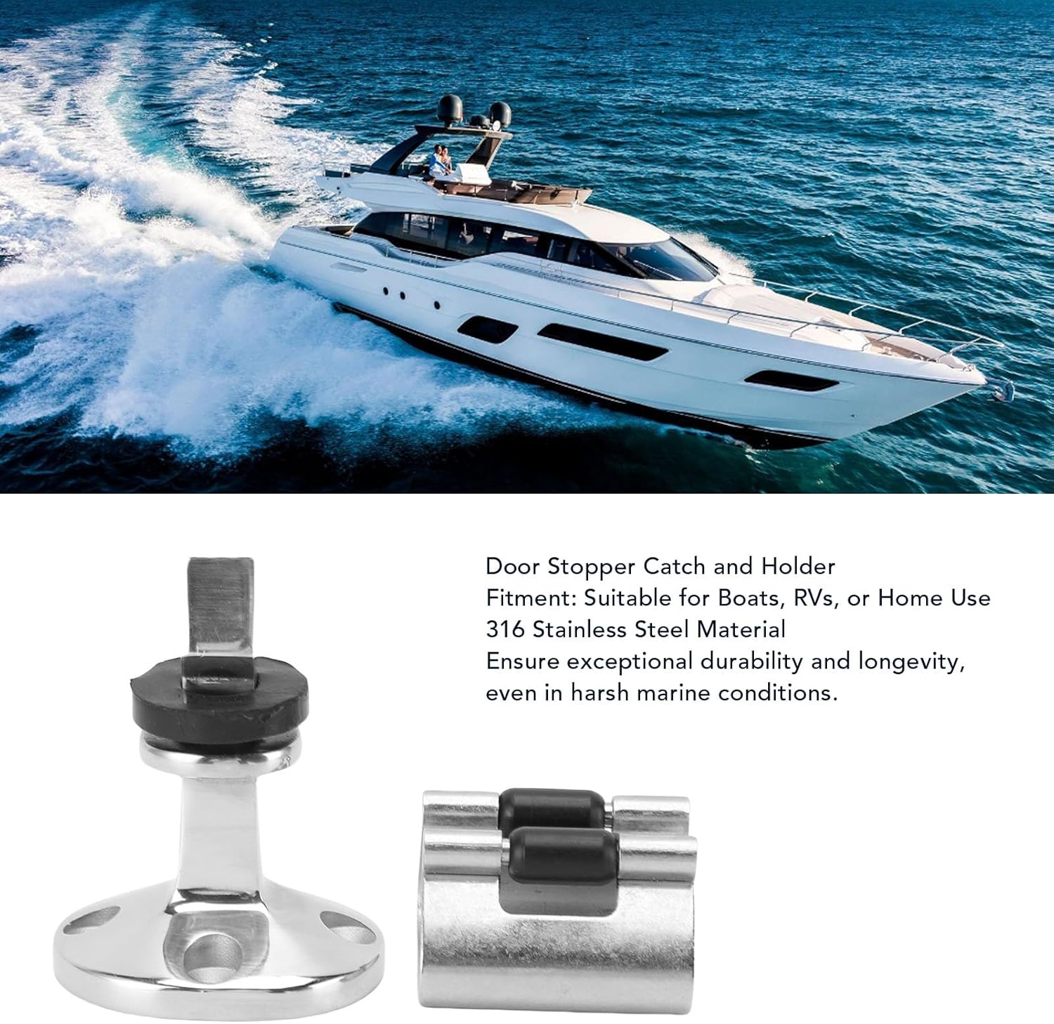 قفل وحامل سدادة الباب، من الفولاذ المقاوم للصدأ 304 البحري 