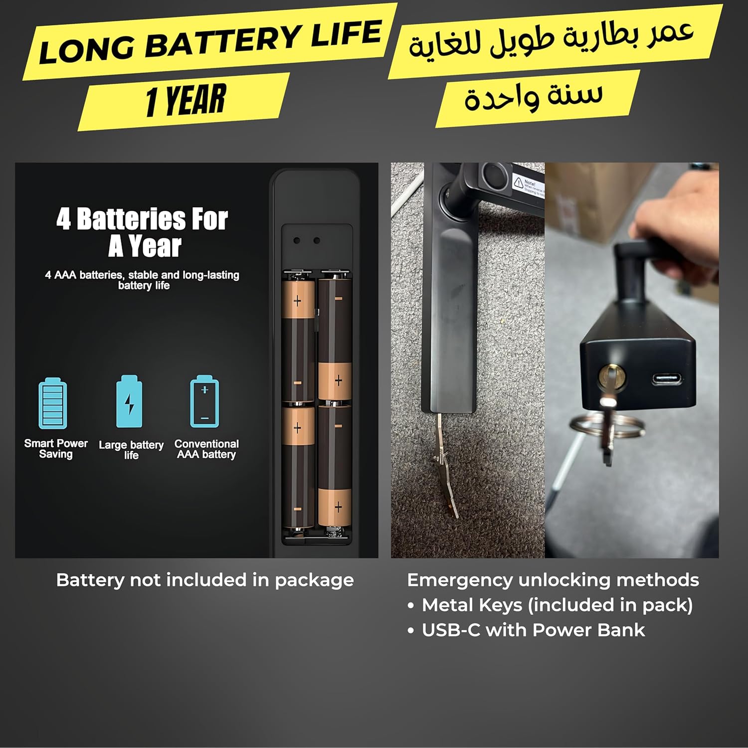 Altix A5FF Premium Smart Door Lock – Double-Sided Fingerprint, Keyless Entry, Slim Stainless Steel Design, IP65 Waterproof, TTLock App, Bluetooth, Keypad & IC Card Unlock