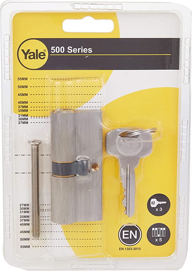 Yale 500 series Double Euro Cylinder 70mm 10-0502-3535-00-22 Satin Nickle