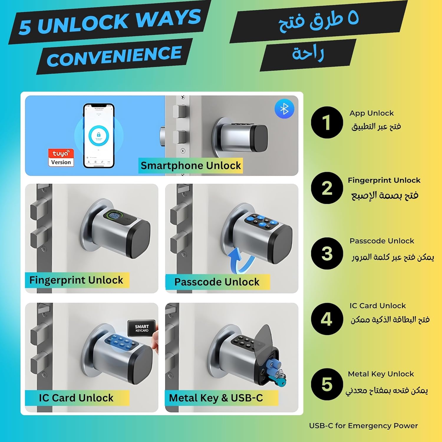 Altix CL1X TUYA Smart Door Lock Keyless | Fingerprint & Passcode | Bluetooth | Keycard & Key | DIY Install | Suitable for Home, Office | Highly Secure | Adjustable Length 60-90mm | Pearl Chrome NEW