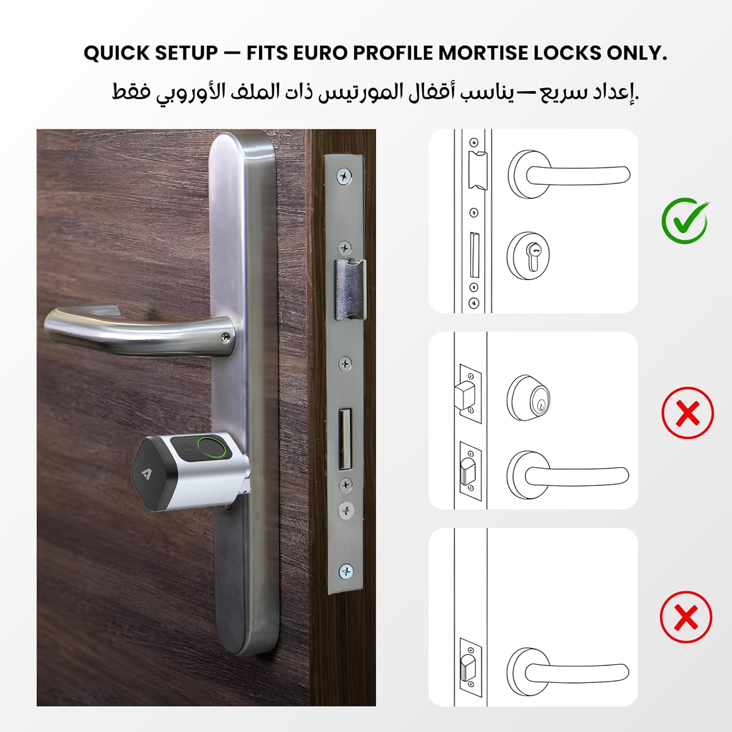 Altix CL1X TUYA Smart Door Lock Keyless | Fingerprint & Passcode | Bluetooth | Keycard & Key | DIY Install | Suitable for Home, Office | Highly Secure | Adjustable Length 60-90mm | Pearl Chrome NEW