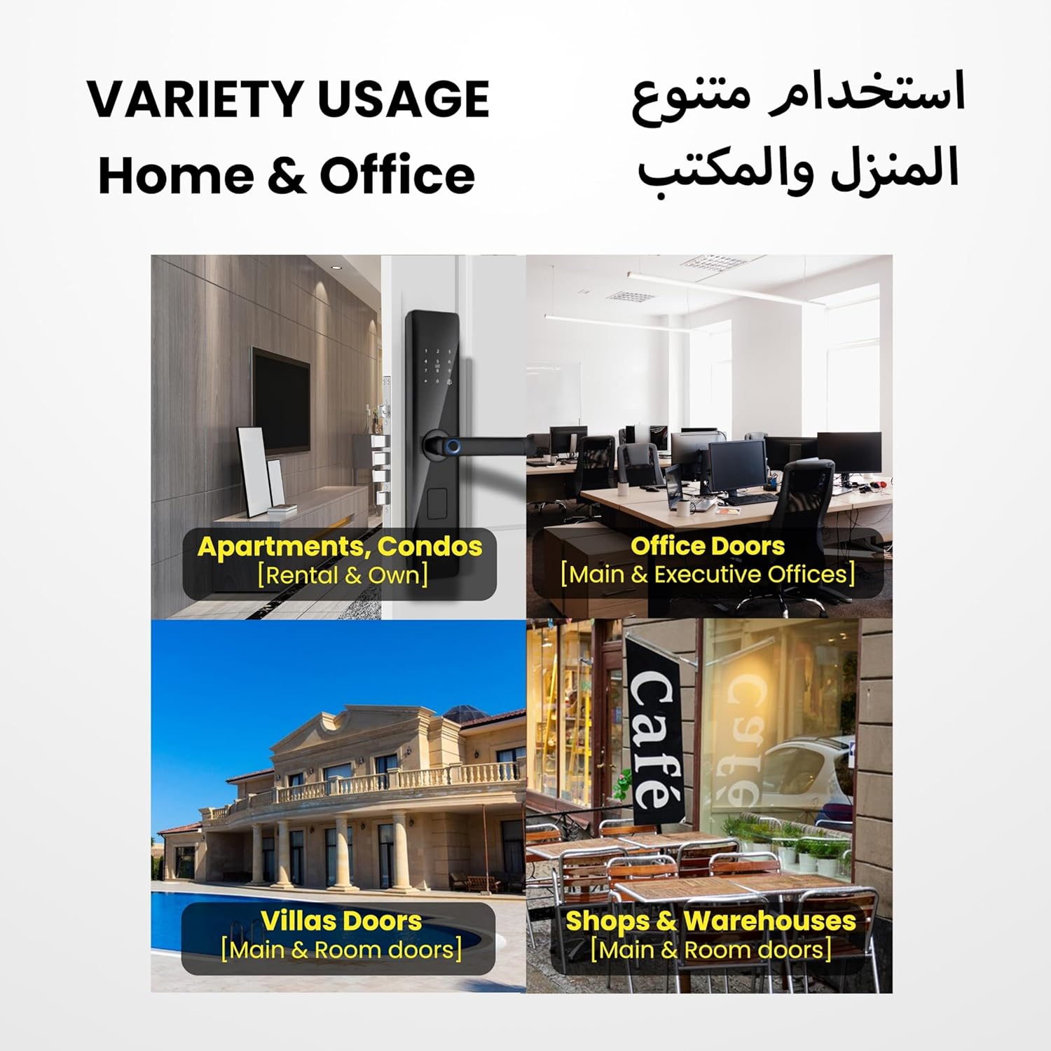 Altix R9 Pro Wi-Fi Smart Door Lock – Keyless Entry with TTLock App, Fingerprint, PIN Code, IC Card & Mechanical Key – Remote Access & Monitoring – Biometric Door Lock Dubai – Smart Lock UAE