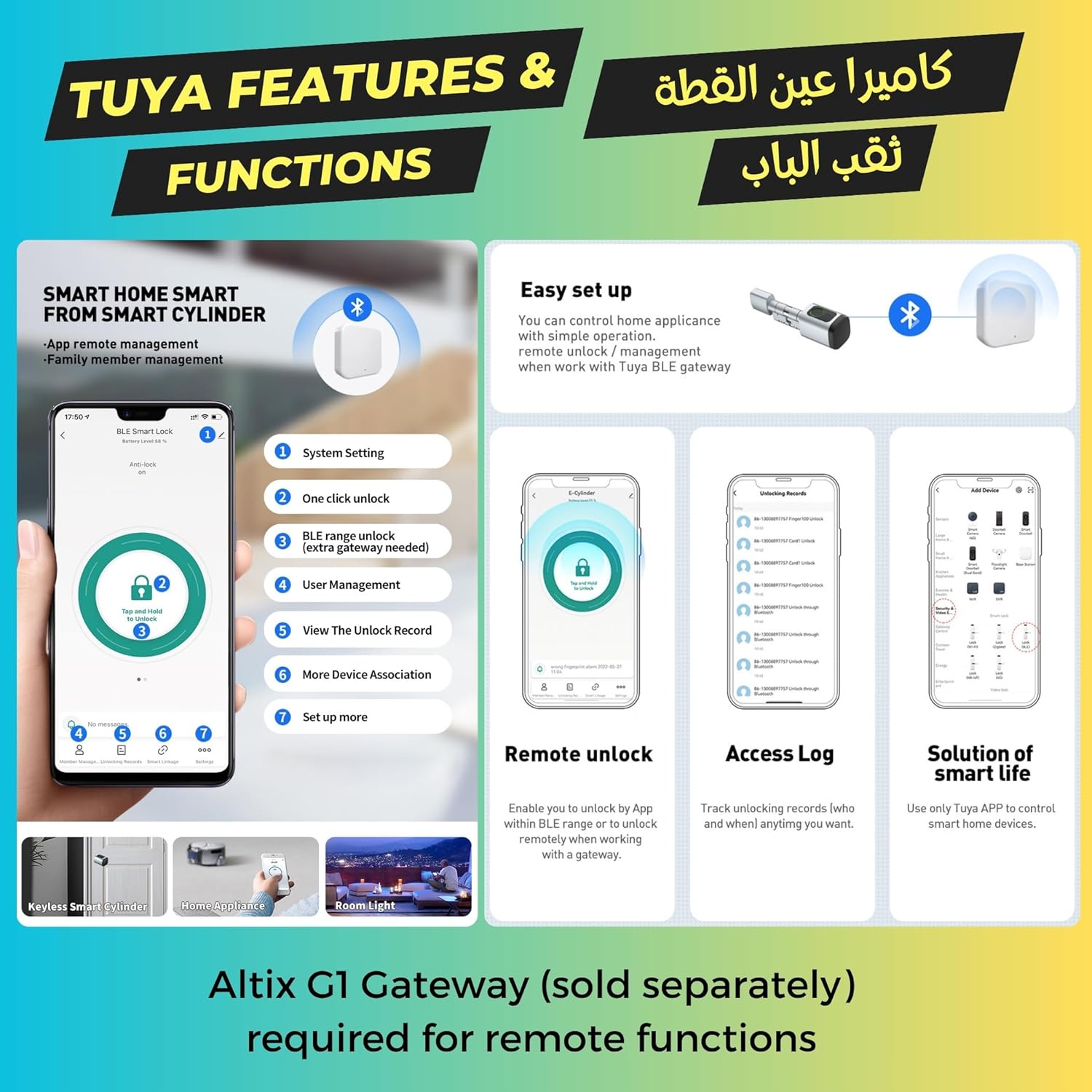 Altix CL1X TUYA Smart Door Lock Keyless | Fingerprint & Passcode | Bluetooth | Keycard & Key | DIY Install | Suitable for Home, Office | Highly Secure | Adjustable Length 60-90mm | Pearl Chrome NEW