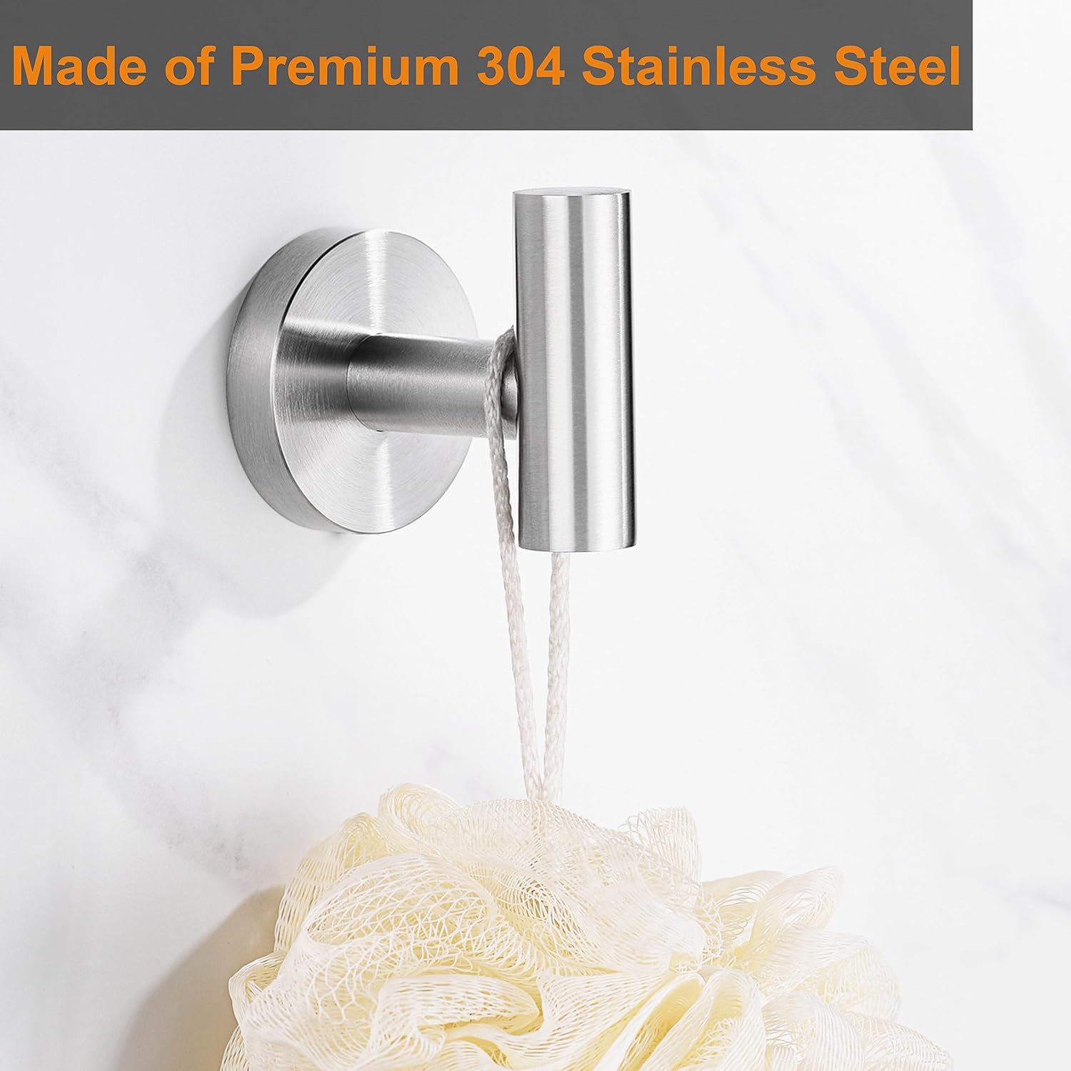 Towel Coat Hooks SUS304 Stainless Steel Bathroom Bathroom Hardware Clothes Garage Hotel Cabinet Closet Sponges Robe Hook Wall Mounted Kitchen Heavy Duty Bath Door Hanger
