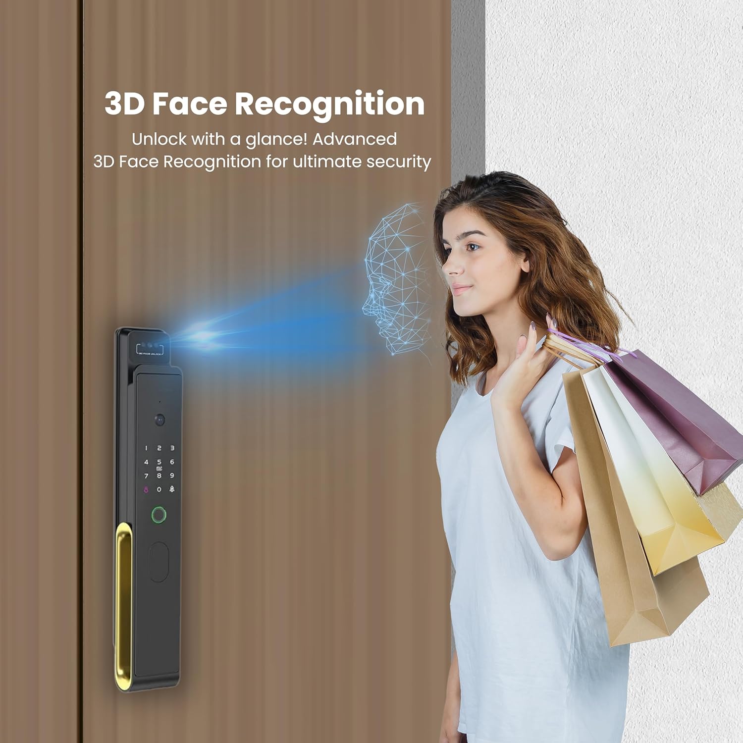 Altix A7 PRO Premium Smart Lock Face Recognition, Video Intercom, Live Video, Fingerprint, Passcode & IC Card Advanced Keyless Entry Door Lock with TT LOCK App Premium Zinc Alloy Build (Matt Black)