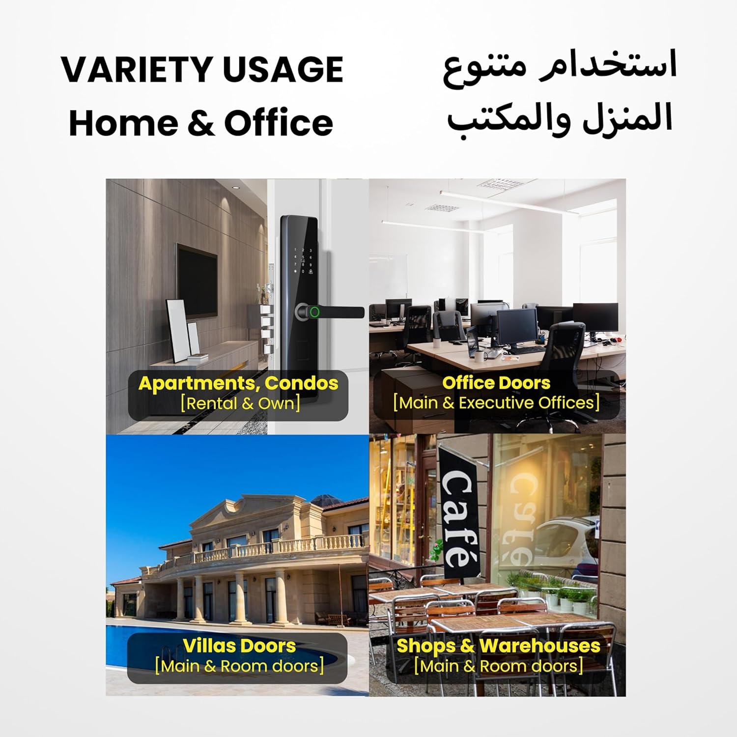 Altix R9 Pro Wi-Fi Smart Door Lock – Keyless Entry with TTLock App, Fingerprint, PIN Code, IC Card & Mechanical Key – Remote Access & Monitoring – Biometric Door Lock Dubai – Smart Lock UAE