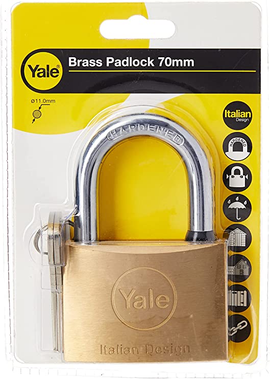 Yale 15-0110-7037-00-0201 Brass Padlock 70mm 110.70