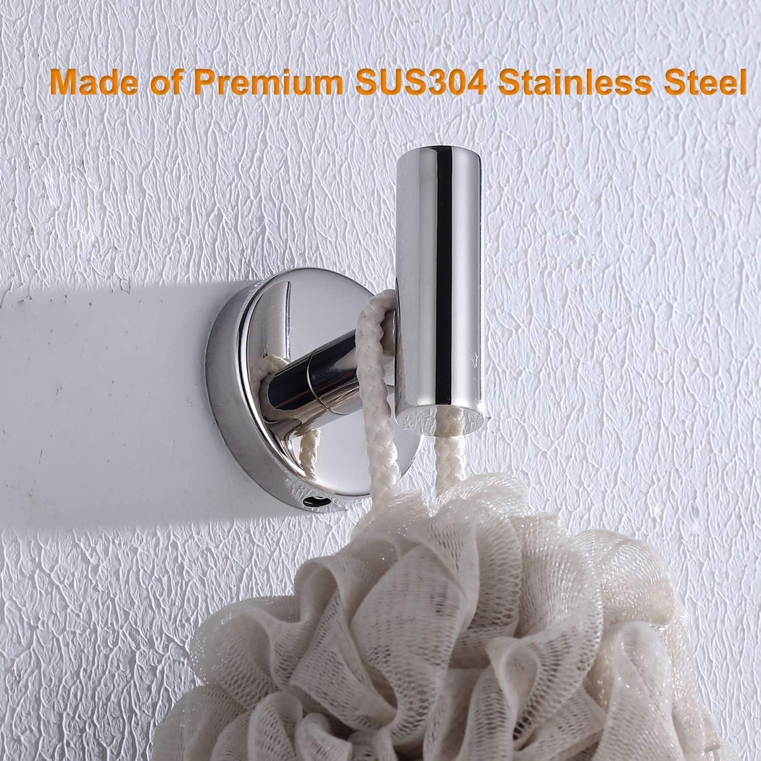 Towel Coat Hooks SUS304 Stainless Steel Bathroom Bathroom Hardware Clothes Garage Hotel Cabinet Closet Sponges Robe Hook Wall Mounted Kitchen Heavy Duty Bath Door Hanger