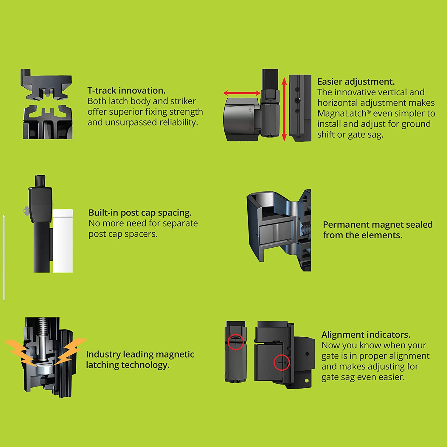 Pool Safety Magna Latch Gate Latch N346-212 Black