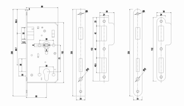 قفل أمان مضاد للذعر من نوع Euro Profile Mortice من Union 906AP 