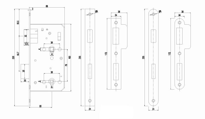 Union 906TA / TD - قفل حمام مدمج 