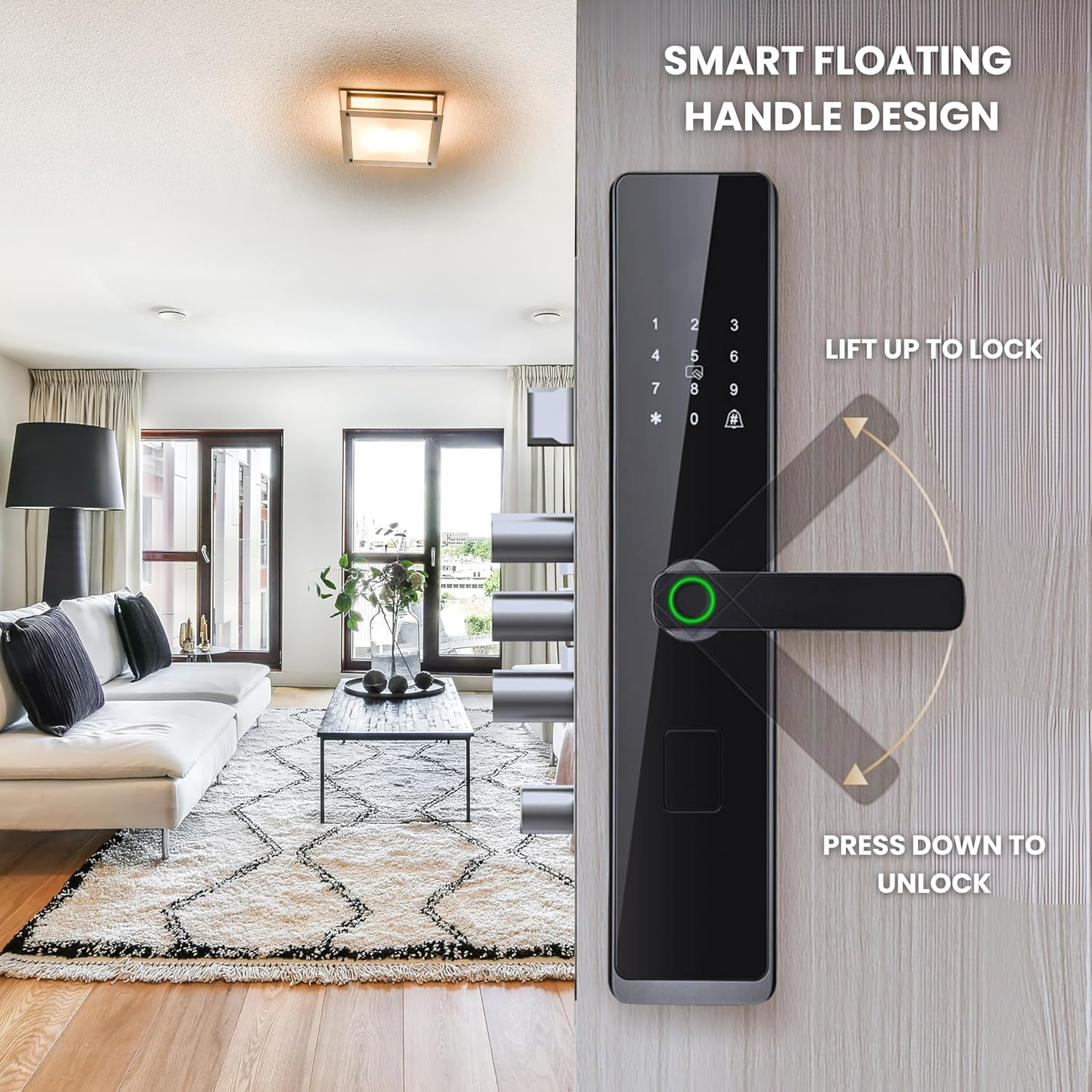 Altix R9 Pro Wi-Fi Smart Door Lock – Keyless Entry with TTLock App, Fingerprint, PIN Code, IC Card & Mechanical Key – Remote Access & Monitoring – Biometric Door Lock Dubai – Smart Lock UAE