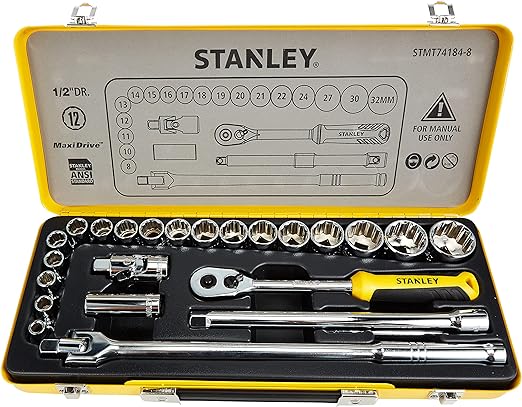 STANLEY 74-183-8 24PCS 1/2'' 6PTS SOCKET SET