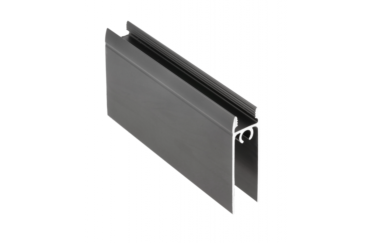 Aluminium profile bottom strip 10 mm, L=3m, black - anodized