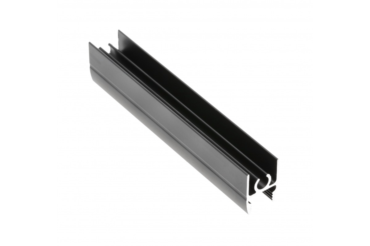 Aluminium profile top strip 10/4 mm, L=3,00 m, black - anodized