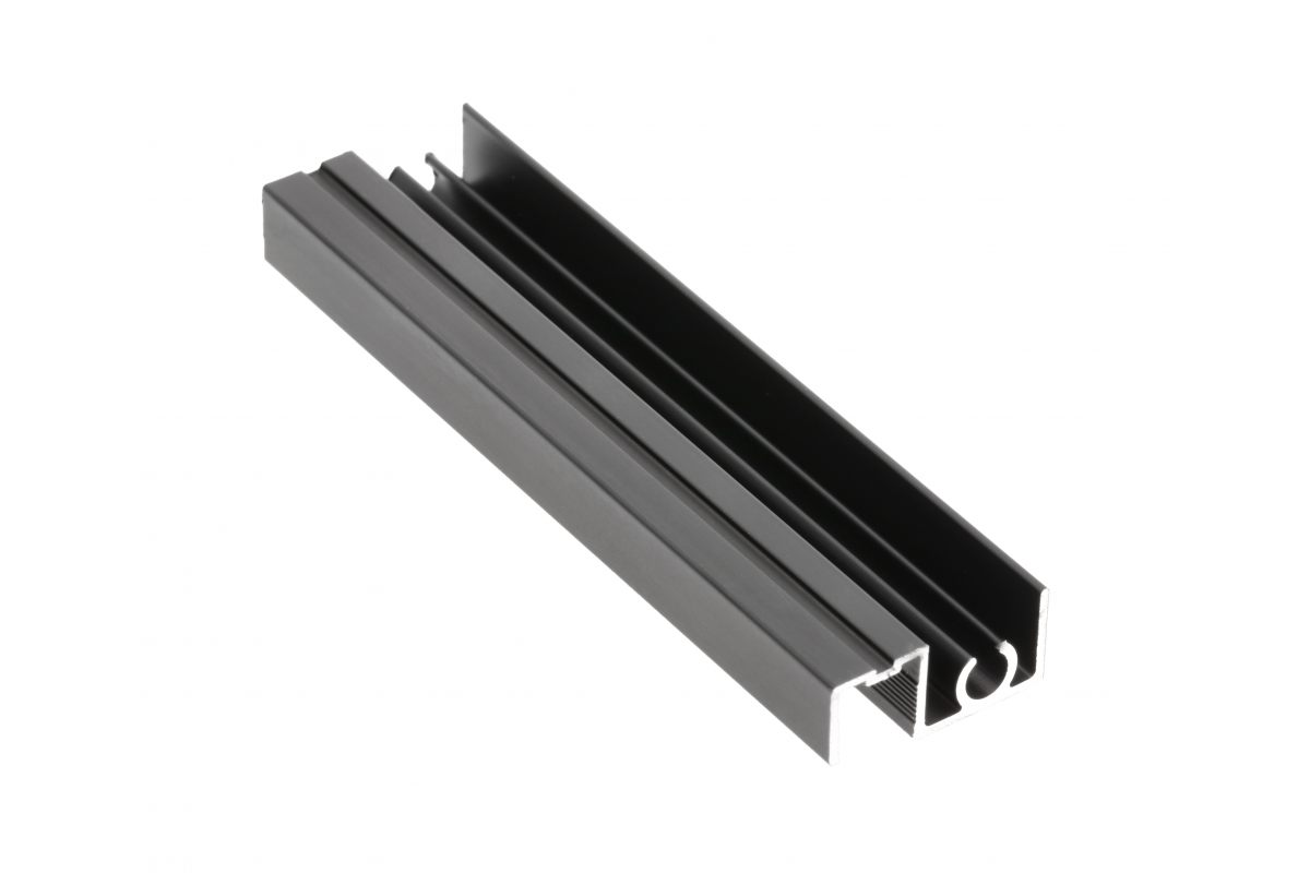Aluminium profile top strip FLAT LINE 10 mm, L=3 m, black - anodized