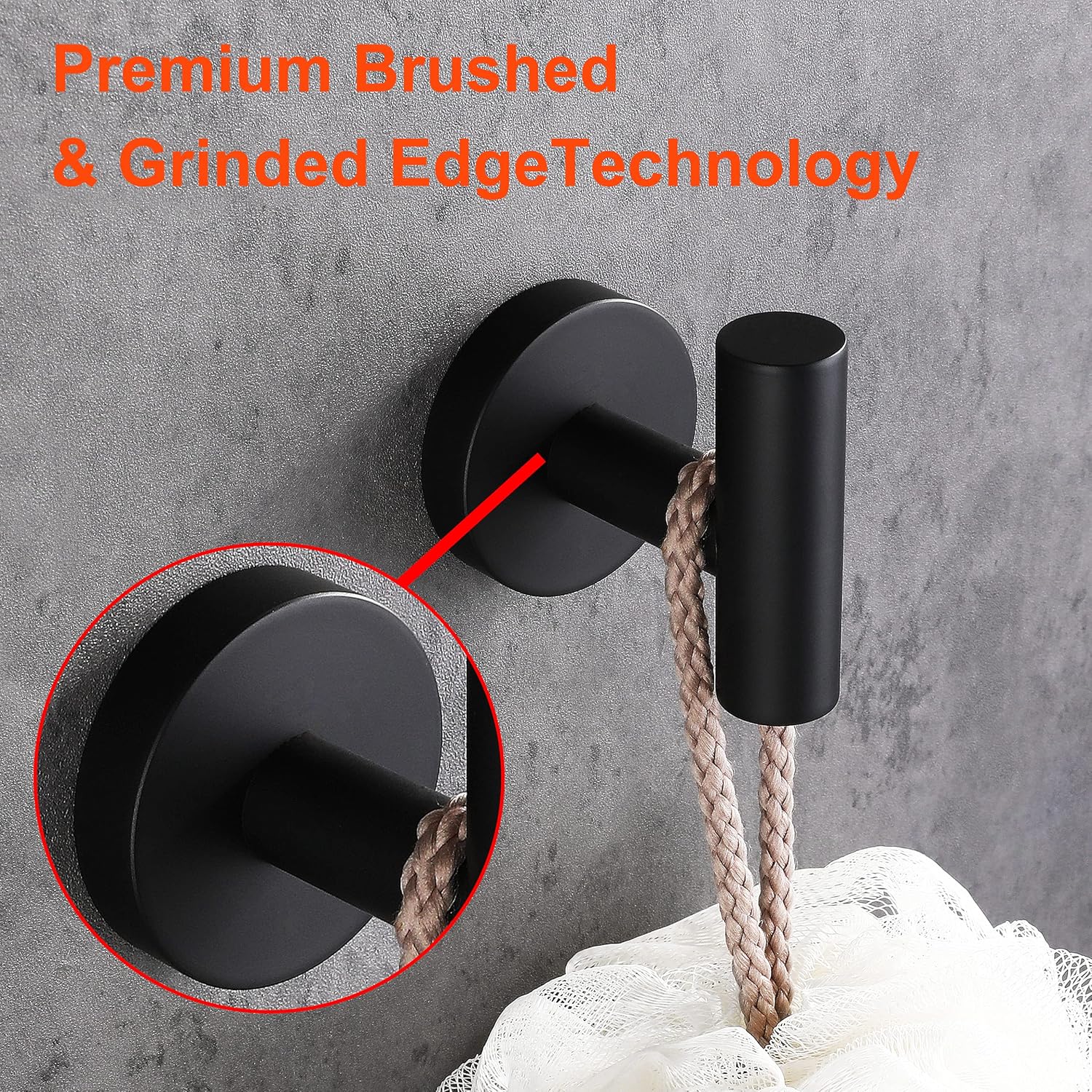 Towel Coat Hooks SUS304 Stainless Steel Bathroom Bathroom Hardware Clothes Garage Hotel Cabinet Closet Sponges Robe Hook Wall Mounted Kitchen Heavy Duty Bath Door Hanger